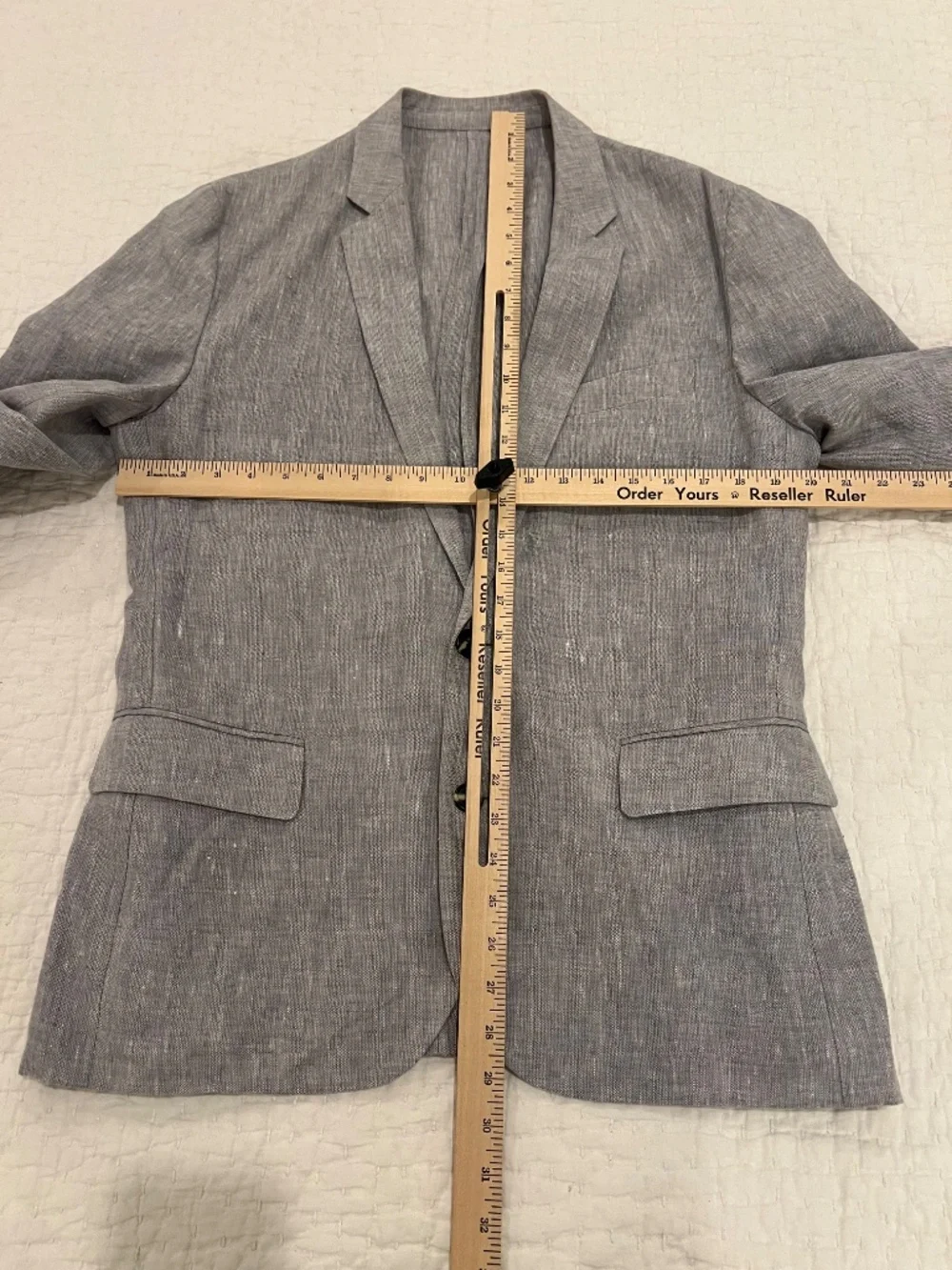 J Crew Thompson Blazer Mens 40 Gray Linen Unstructured Summer Lightweight Beach